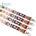 Großhandelspersonalizado einfaches einziehbares gedrucktes Logo-Nylon-Polyester-Umhängeband Sublimation benutzerdefiniertes Lanyard mit Schnalle